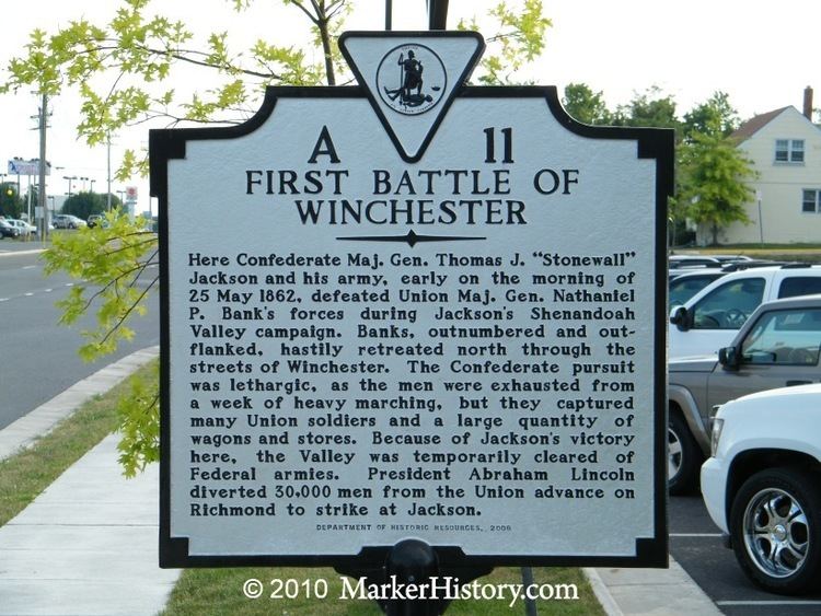 First Battle of Winchester First Battle of Winchester A11 Marker History