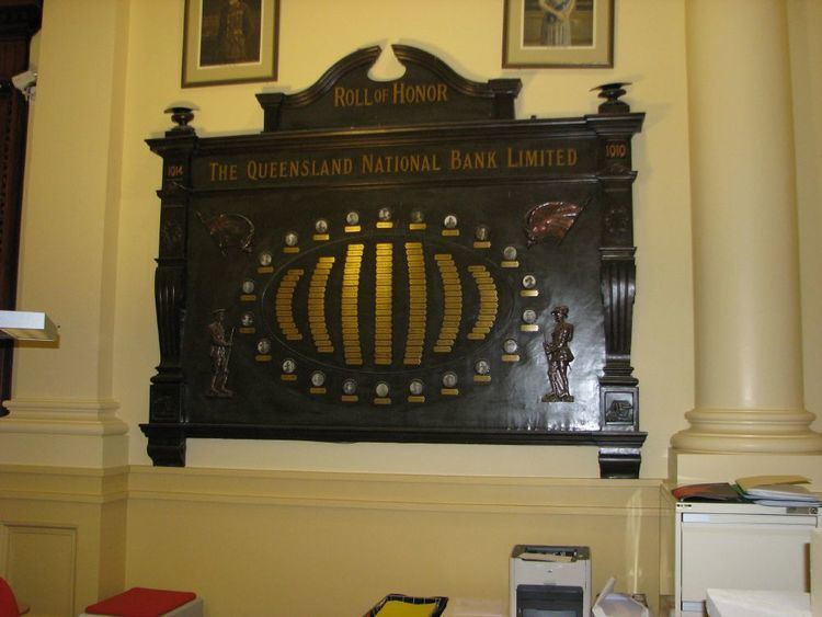 First World War Honour Board, National Australia Bank (308 Queen Street)