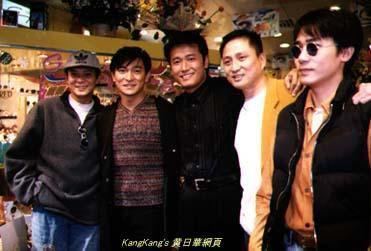 Members of Five Tiger Generals of TVB, Andy Lau, Kent Tong, Felix Wong, Tony Leung Chiu-wai, and Michael Miu are all smiling.