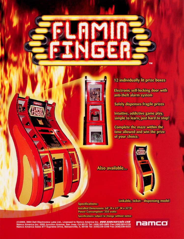 Flamin' Finger The Arcade Flyer Archive Arcade Game Flyers Flamin Finger Namco