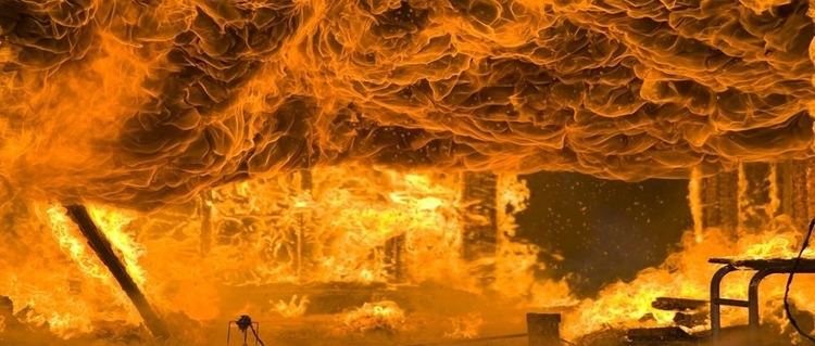 A severe fire caused by flashover