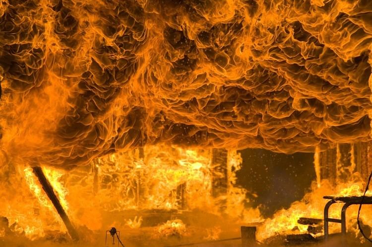 A severe fire caused by flashover