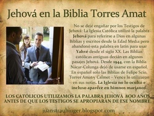 Félix Torres Amat La Biblia en espaol Porqu aparece el nombre Jehov en la Biblia