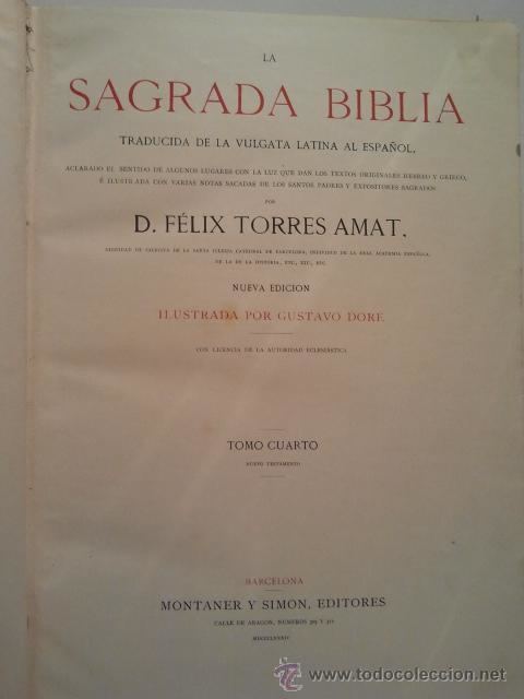 Félix Torres Amat la sagrada biblia edicin lujo ilustrac por f Comprar Libros