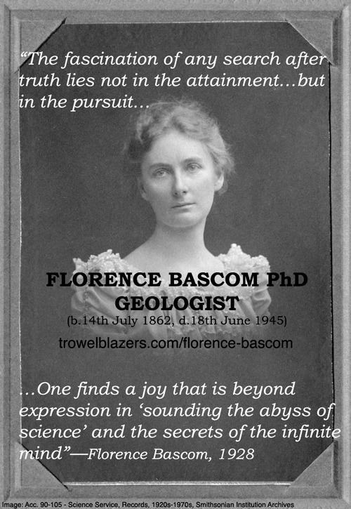 Florence Bascom TrowelBlazers HAPPY BIRTHDAY FLORENCE BASCOM Pioneering
