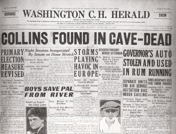 Floyd Collins Floyd Collins Trapped in Sand Cave The Kentucky Cave Wars
