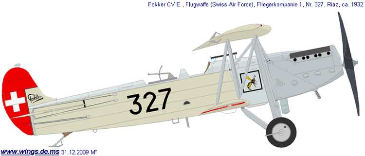 Fokker C.V WINGS PALETTE Fokker CV Switzerland
