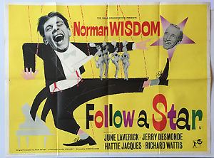 Follow a Star Follow a Star UK Quad Film Movie poster 1959 Norman Wisdom eBay