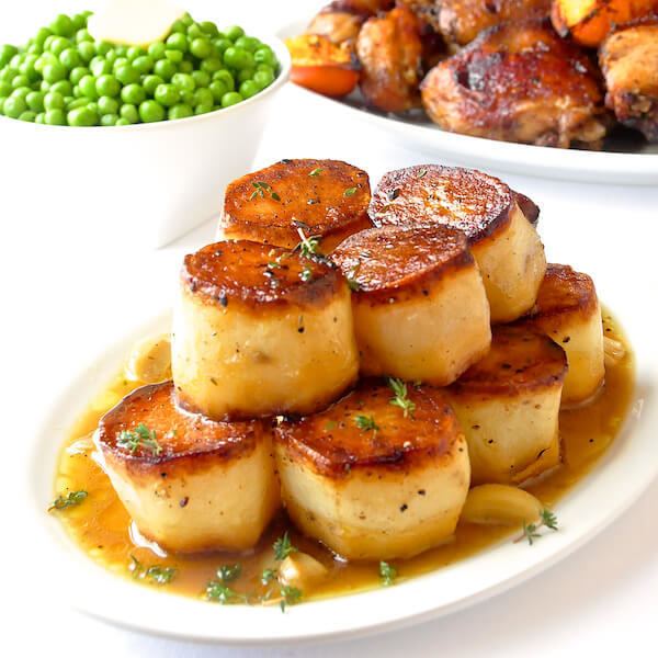 Fondant potatoes Garlic Thyme Fondant Potatoes a homey yet elegant side dish Rock