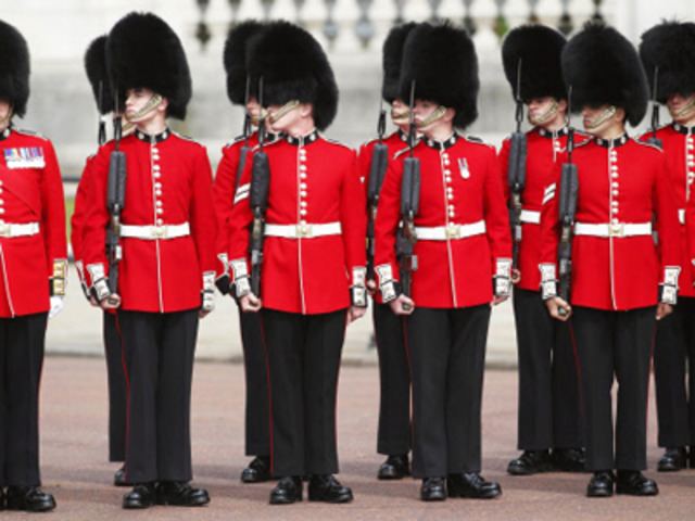 Foot Guards Foot Guards prepare to line the route from Buckingham Palace to the