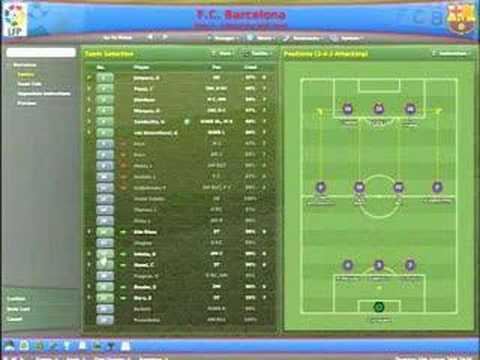 Football Manager 2007 showing the Futbol Club Barcelona player's name and their position