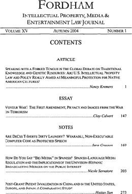 Fordham Intellectual Property, Media & Entertainment Law Journal