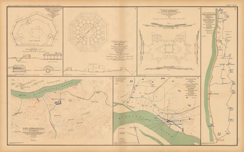 Fort Pickering (Memphis, Tennessee) Civil War Atlas Plate 114 Fort Hanker Memphis Fort Pickering