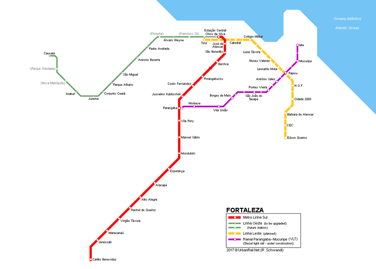 Fortaleza Metro UrbanRailNet gt South America gt Brazil gt Cear gt Fortaleza Metro