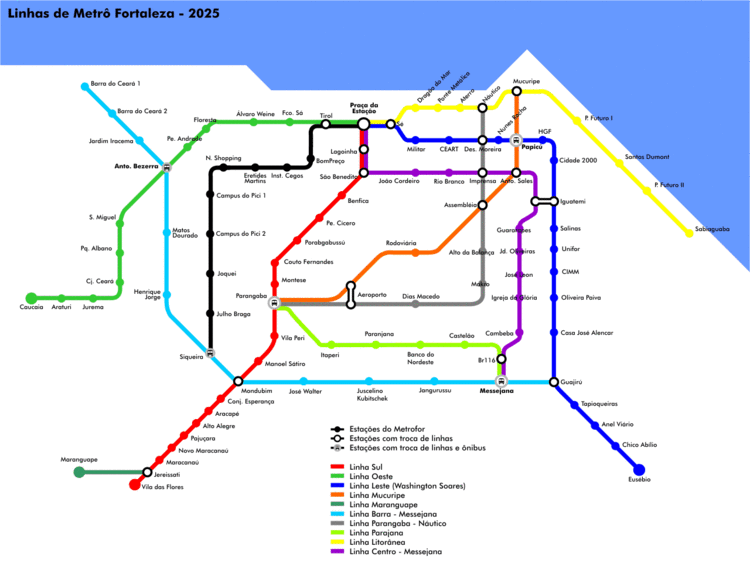 Fortaleza Metro Fortaleza Metro Map Fortaleza Ceara Brazil mappery