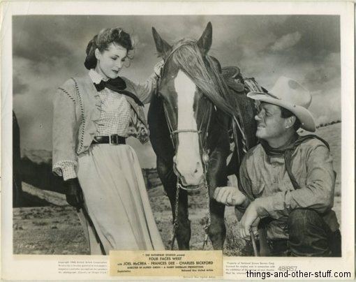 Four Faces West Joel McCrea and Frances Dee in Four Faces West 1948 vintage still