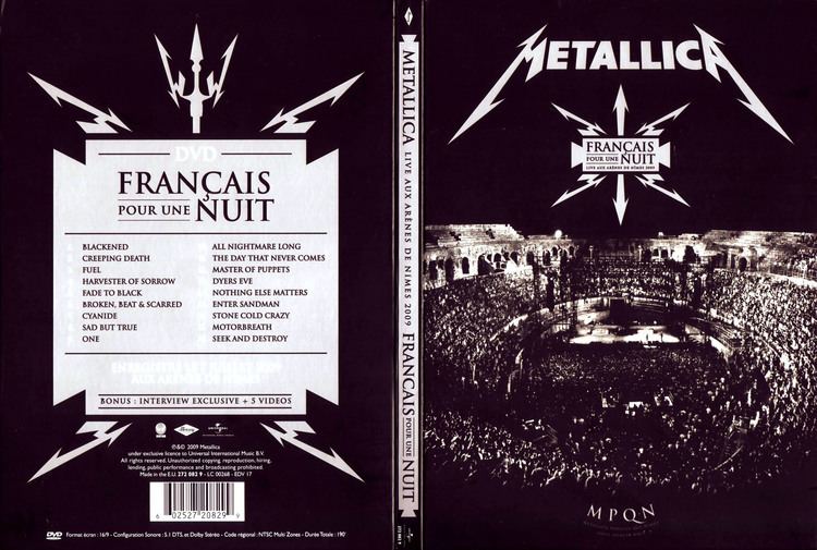 Français Pour une Nuit Cartula Caratula de Metallica Francais Pour Une Nuit Dvd Portada