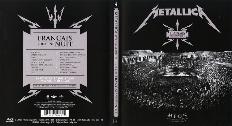 Français Pour une Nuit Metallica Francais Pour Une Nuit BluRay CD Sniper Reference