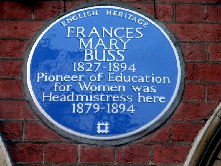 Frances Buss Frances Mary Buss blue plaque in London Blue Plaque Places