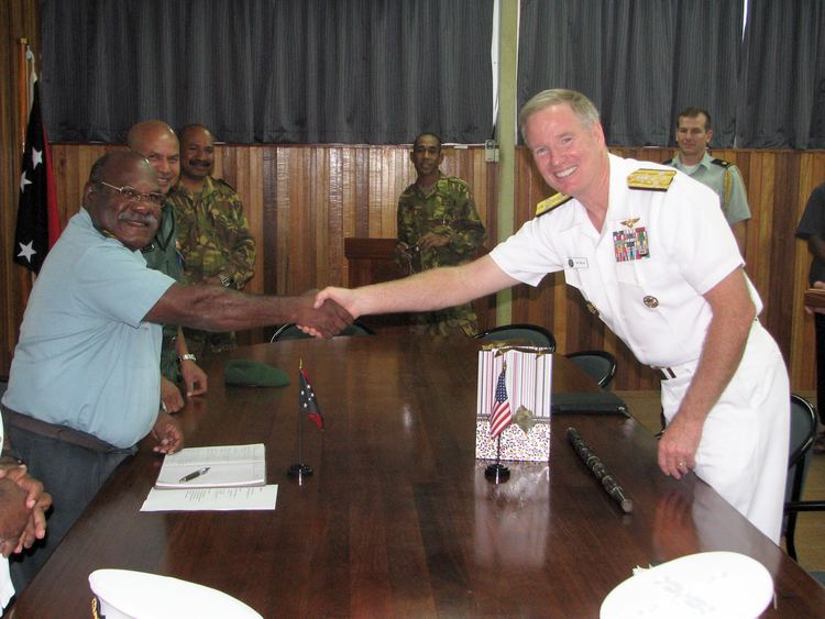 Francis Agwi FileAdm Walsh and Brig Gen Francis Agwi commander of the Papua