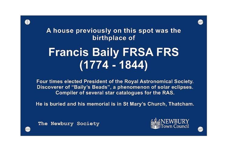 Francis Baily Newbury birthplace of Francis Baily to be marked with blue plaque