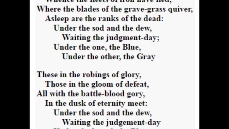 Francis Miles Finch The Blue And The Gray famous Francis Miles Finch poem Harry E