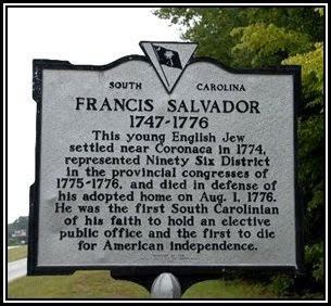 Francis Salvador Colonial Quills Francis Salvador the Southern Paul Revere