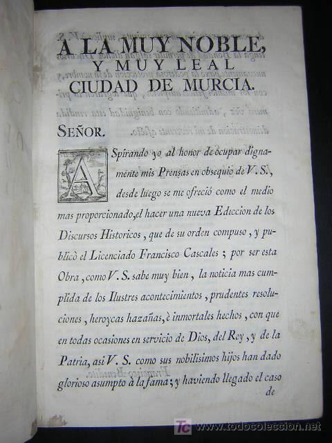 Francisco Cascales 1775 francisco cascales discursos historico Comprar Libros