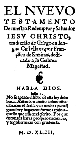 Francisco de Enzinas The 1569 Spanish Bible of Cassidoro de Reina