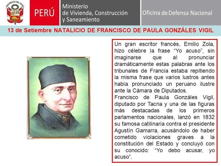 Francisco de Paula González Vigil 13 de Setiembre NATALICIO DE FRANCISCO DE PAULA GONZLES VIGIL ppt