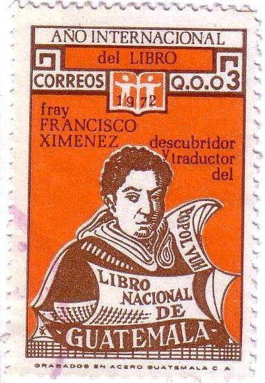 Francisco Ximénez Sello Francisco Ximenez 3 centavos Caf oscuro y naranjde Guatemala