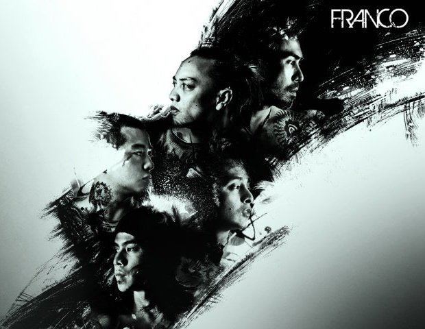 The five members of the Franco band on their album cover