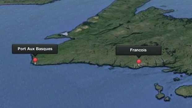 Francois, Newfoundland and Labrador Pair safe after sailboat runs aground Newfoundland amp Labrador