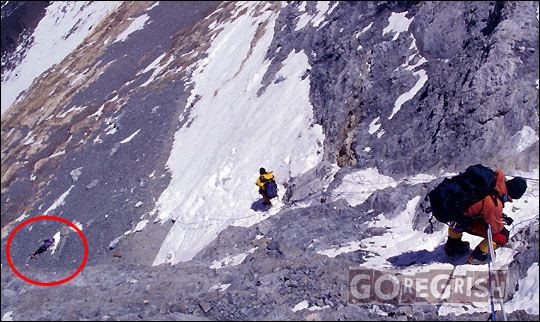 Francys Arsentiev while climbing Mt. Everest
