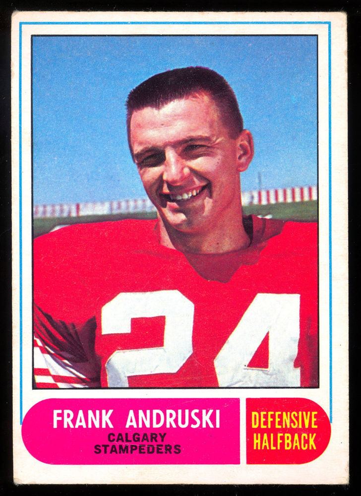 Frank Andruski 1968 OPC O PEE CHEE CFL 76 FRANK ANDRUSKI VGEX CALGARY STAMPEDERS