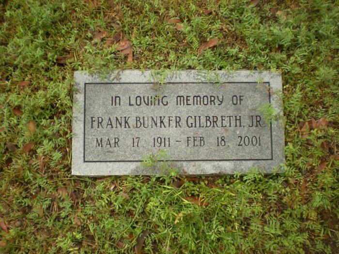 Frank Bunker Gilbreth Jr. Frank Bunker Gilbreth Jr 1911 2001 Find A Grave Memorial