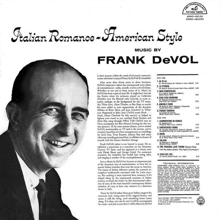 Frank De Vol Frank DeVol LP Cover Art