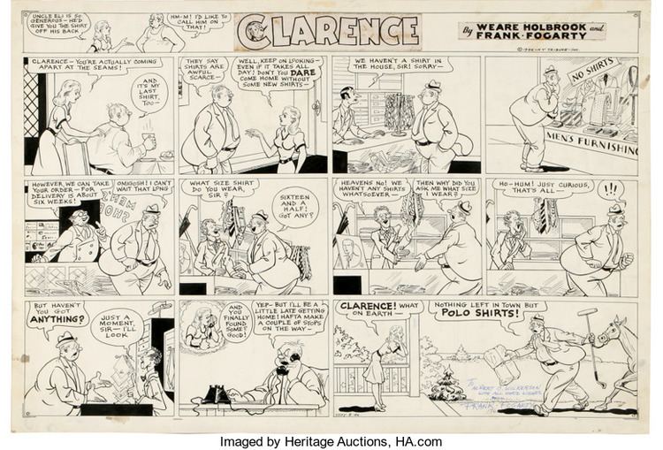 Frank Fogarty Frank Fogarty Clarence Sunday Comic Strip Original Art Lot