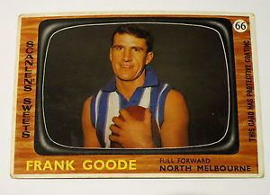Frank Goode VINTAGE 1967 SCANLENS VFL AFL FOOTBALL CARD No 66 FRANK GOODE eBay