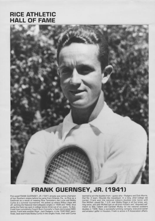 Frank Guernsey (tennis) Rice Institute Owls tennis player Frank Guernsey Jr