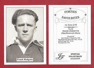Frank Hodgetts JF SPORTING FORTIES FAVOURITE FOOTBALLER CARD FRANK HODGETTS OF
