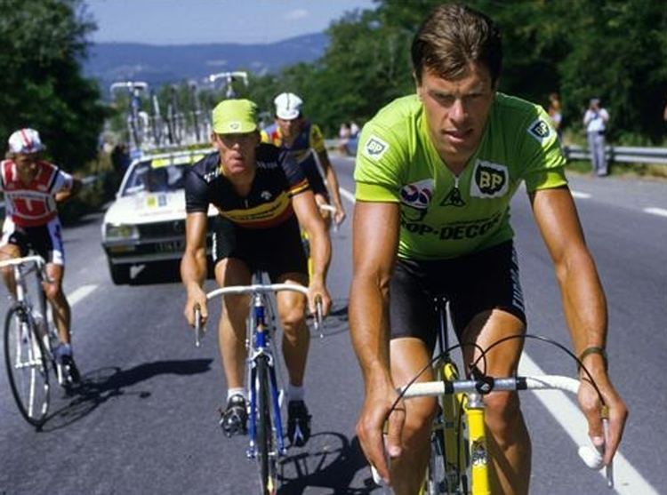 Frank Hoste Eric Vanderaerden Frank Hoste in de Tour de France van 1984