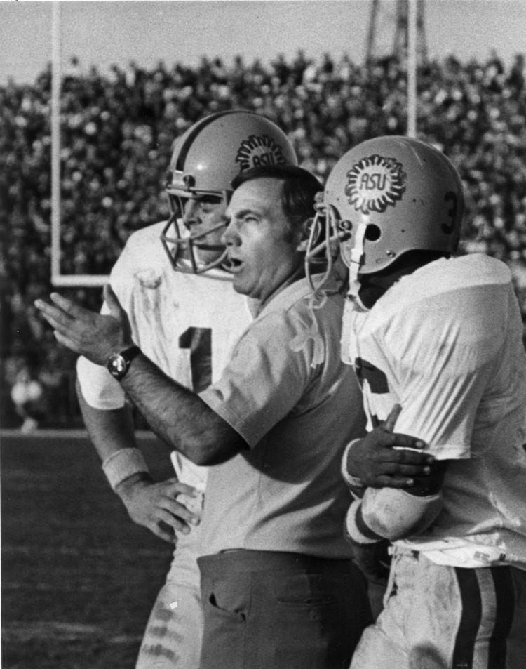 Frank Kush Image detail for Frank Kush talks to some of his ASU players during