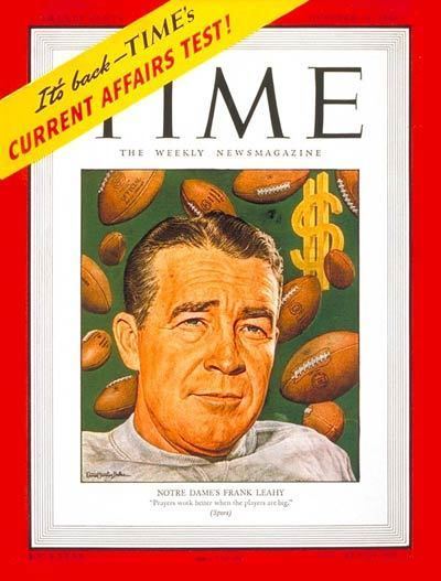 Frank Leahy TIME Magazine Cover Frank Leahy Oct 14 1946 Football Notre