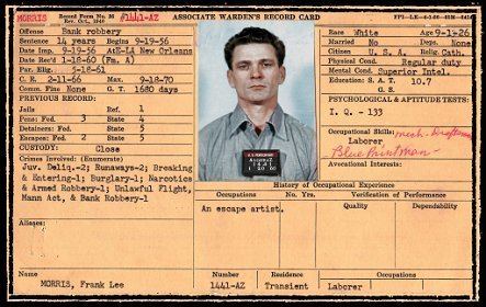 Frank Morriss Frank Lee Morris Escapes Alcatraz Ghosts of DC