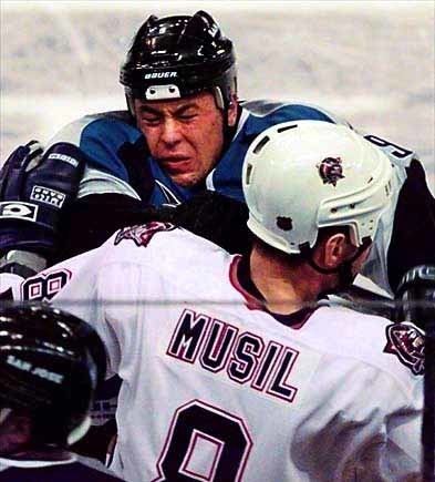 Frank Musil 199900 Frank Musil Edmonton Oilers PreSeason Game Worn Jersey