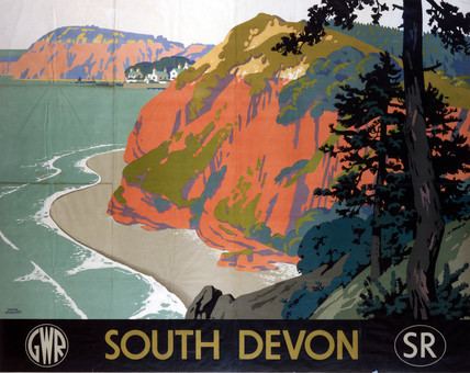 Frank Newbould South Devon Vintage GWR and SR Travel poster by Frank Newbould 1945