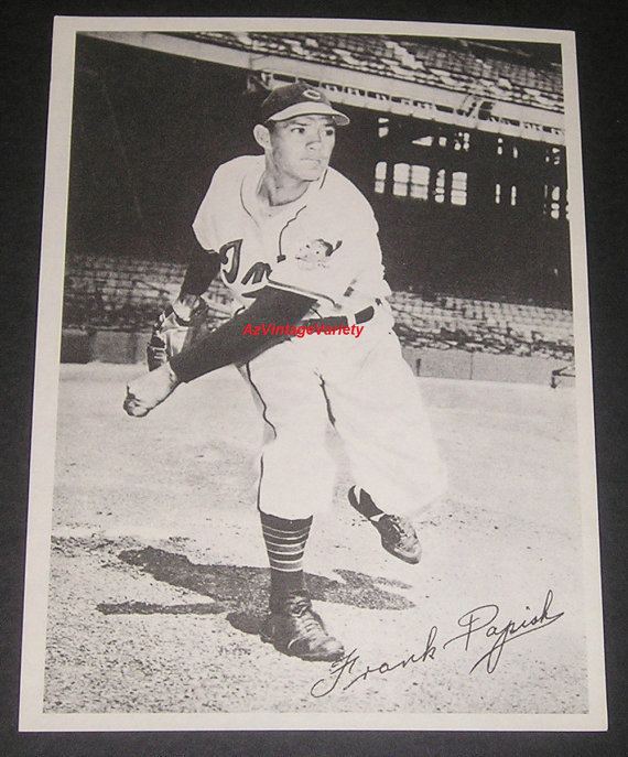 Frank Papish Frank Papish Cleveland Indians Baseball 1949 Team Issued