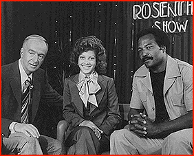 Frank Rosenthal with a woman and a man beside him at The Frank Rosenthal Show
