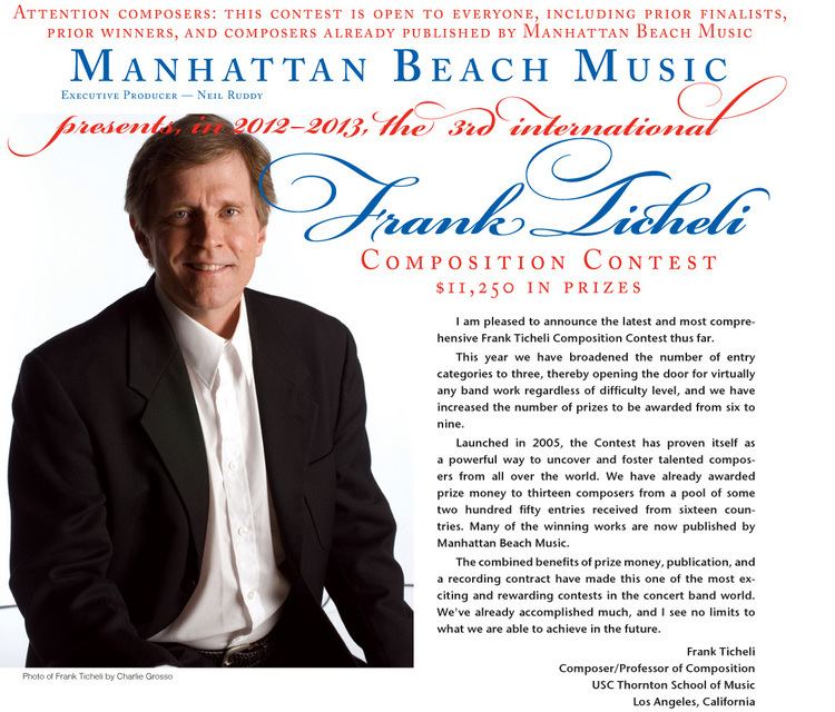 Frank Ticheli Announcing the 3rd International Frank Ticheli Composition